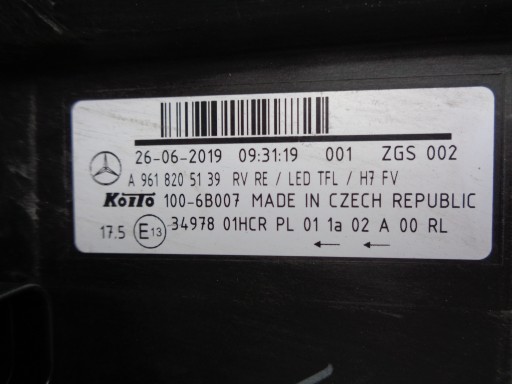 LAMPA FAR DESNI MERCEDES ACTROS MP4 W960 LED
