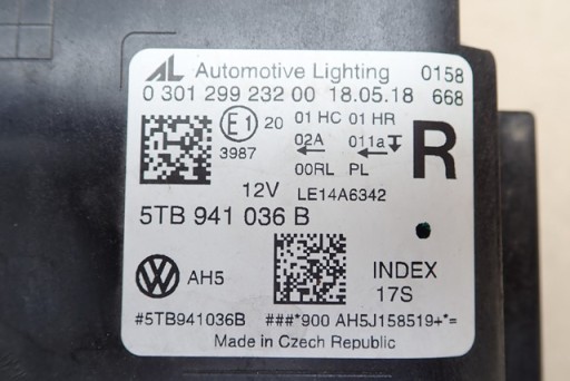 LAMPA FAR DESNI FULL LED VW TOURAN 15- 5TB941036B