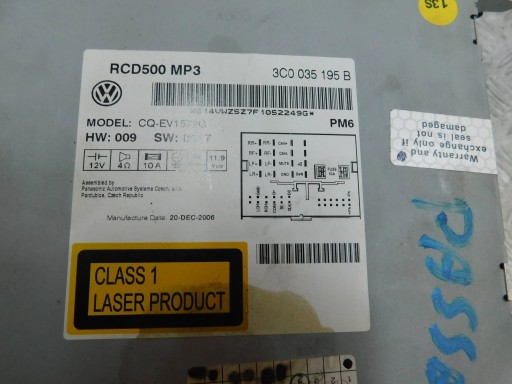 RADIO VW PASSAT B6 3C0035195B