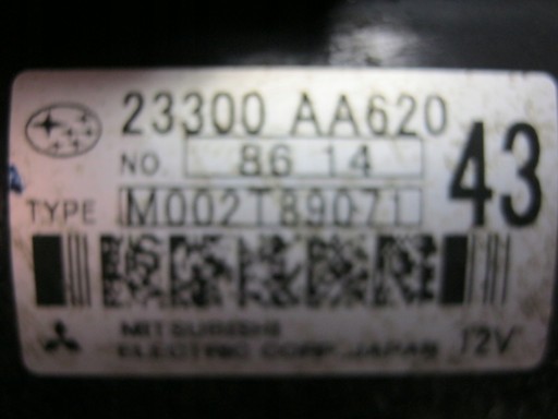 ANLASER SUBARU OUTBACK 06-09 23300AA620 2.0D